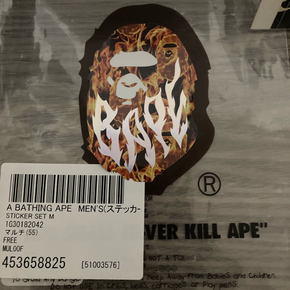 A Bathing Ape BAPE Camo Flame Head sticker!
